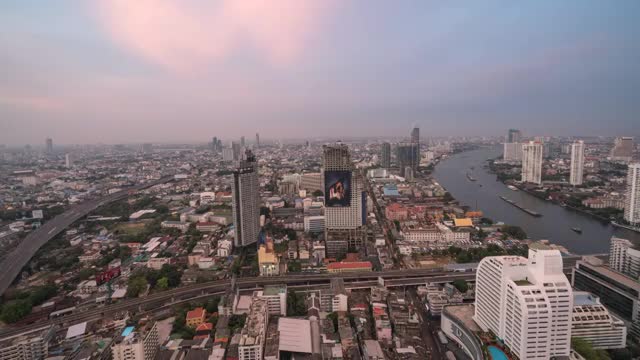 泰国曼谷湄南河延时摄影视频下载