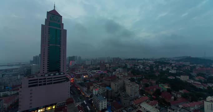 青岛老城区傍晚延时视频素材