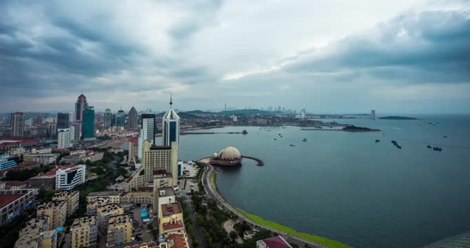 青岛前海景区延时视频素材