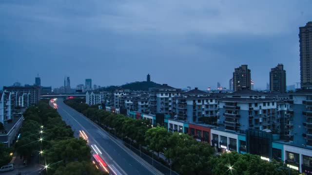 绍兴 中兴路 夜间车轨视频素材