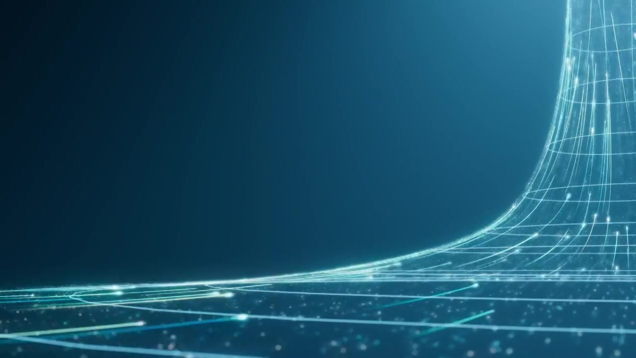 蓝色调3D数字连接数据流动图视频素材画面3