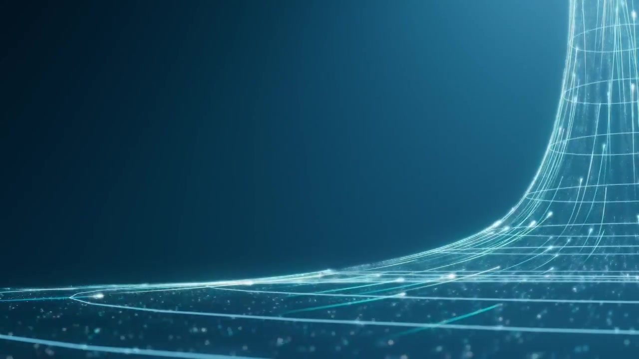 蓝色调3D数字连接数据流动图视频素材画面4