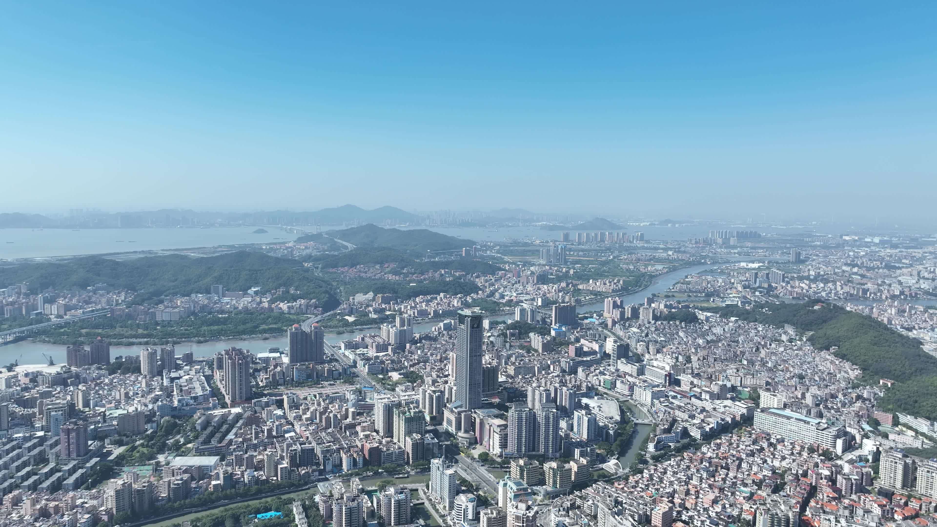 东莞虎门镇大景航拍城市建筑风光黄河时装城视频素材画面2