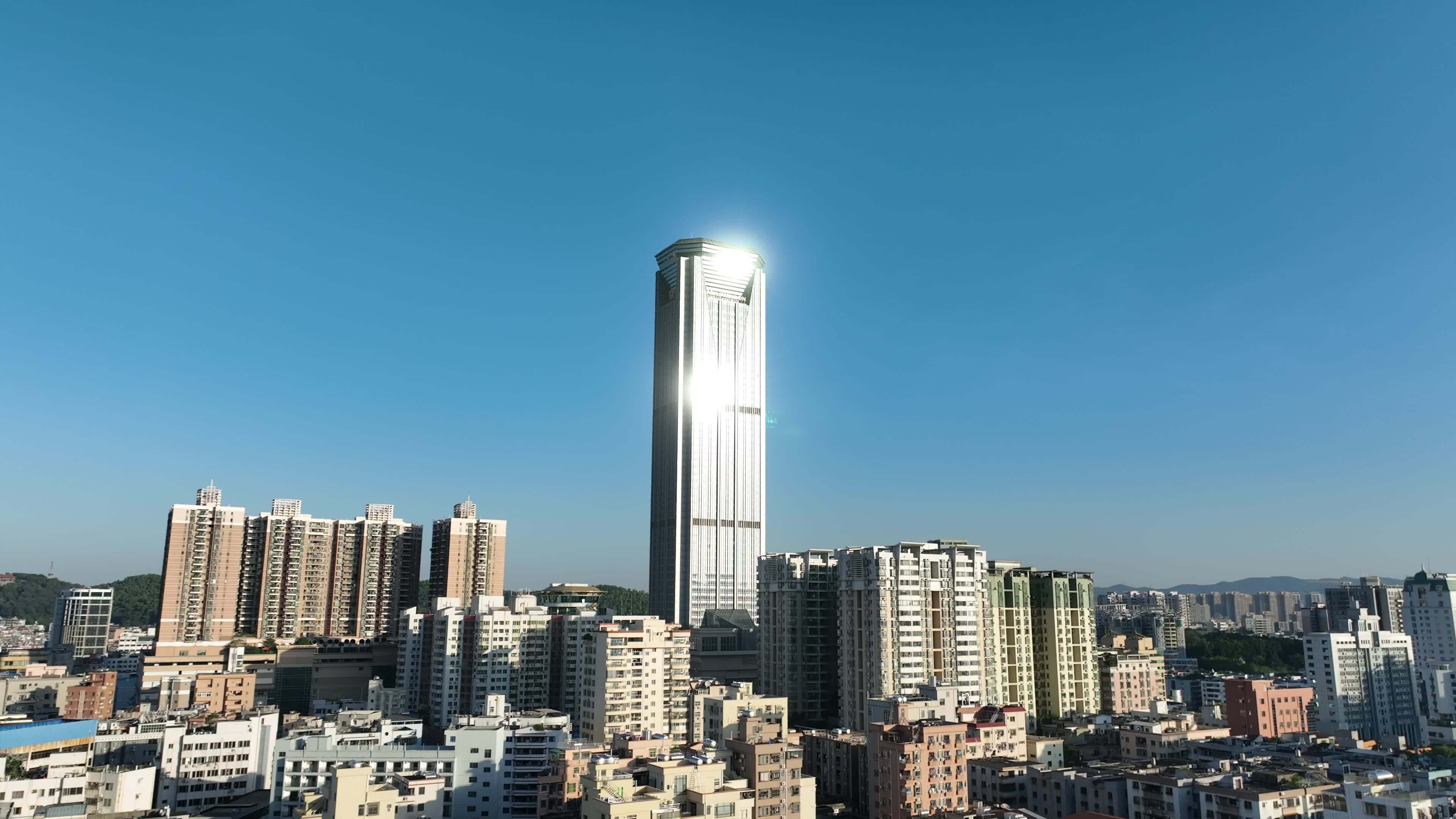 东莞虎门航拍虎门镇城市建筑风光黄河时装城视频素材画面1