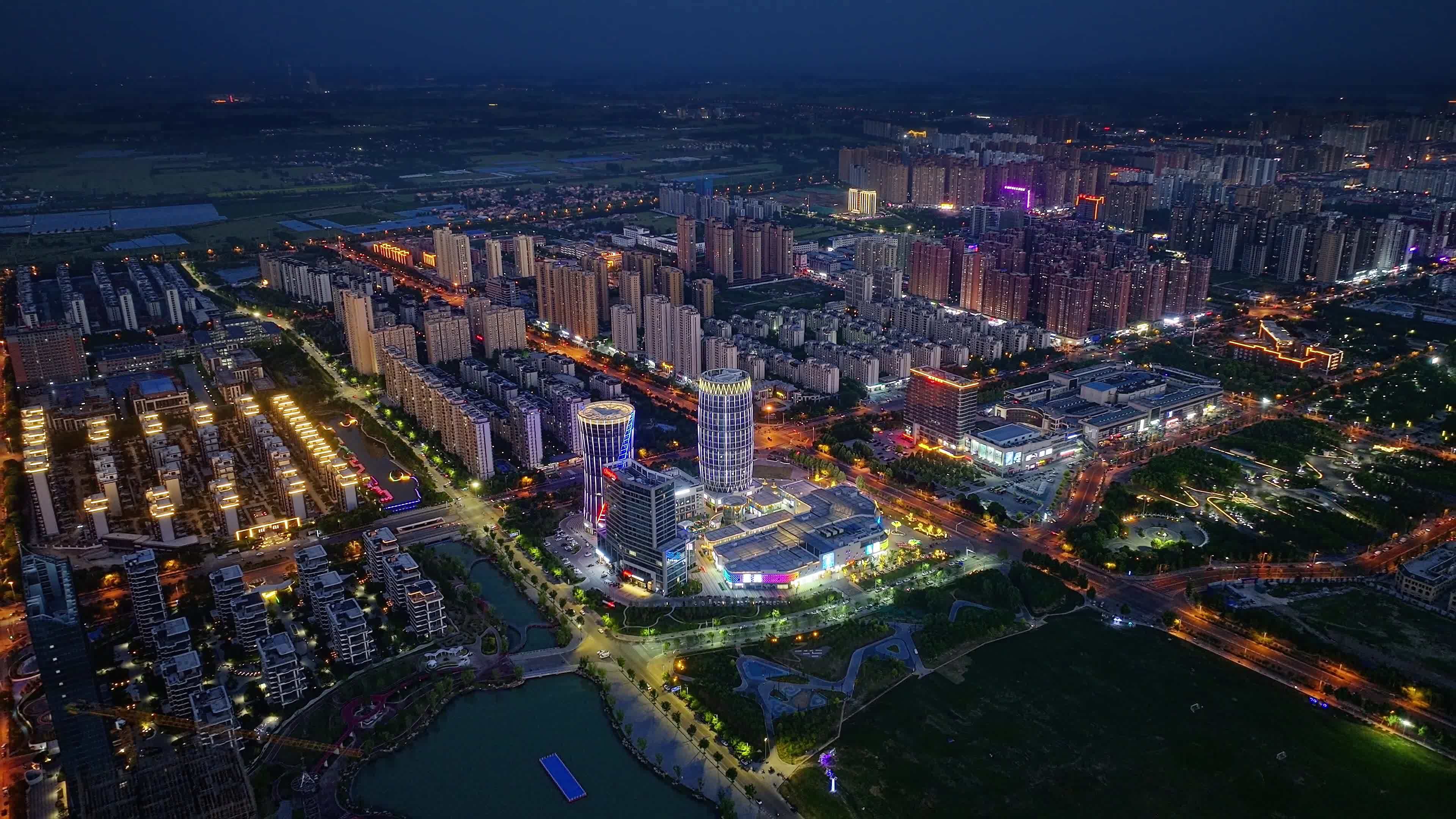 永城夜景视频素材画面1