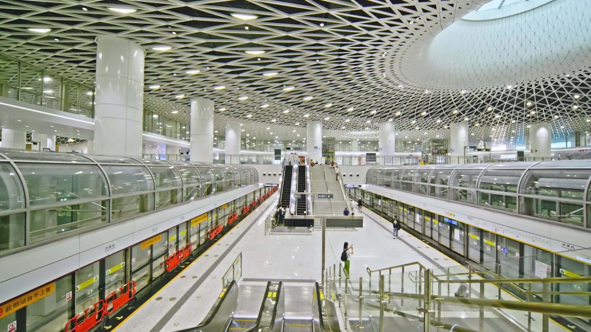 深圳之眼岗厦北地铁站 HD视频素材画面1