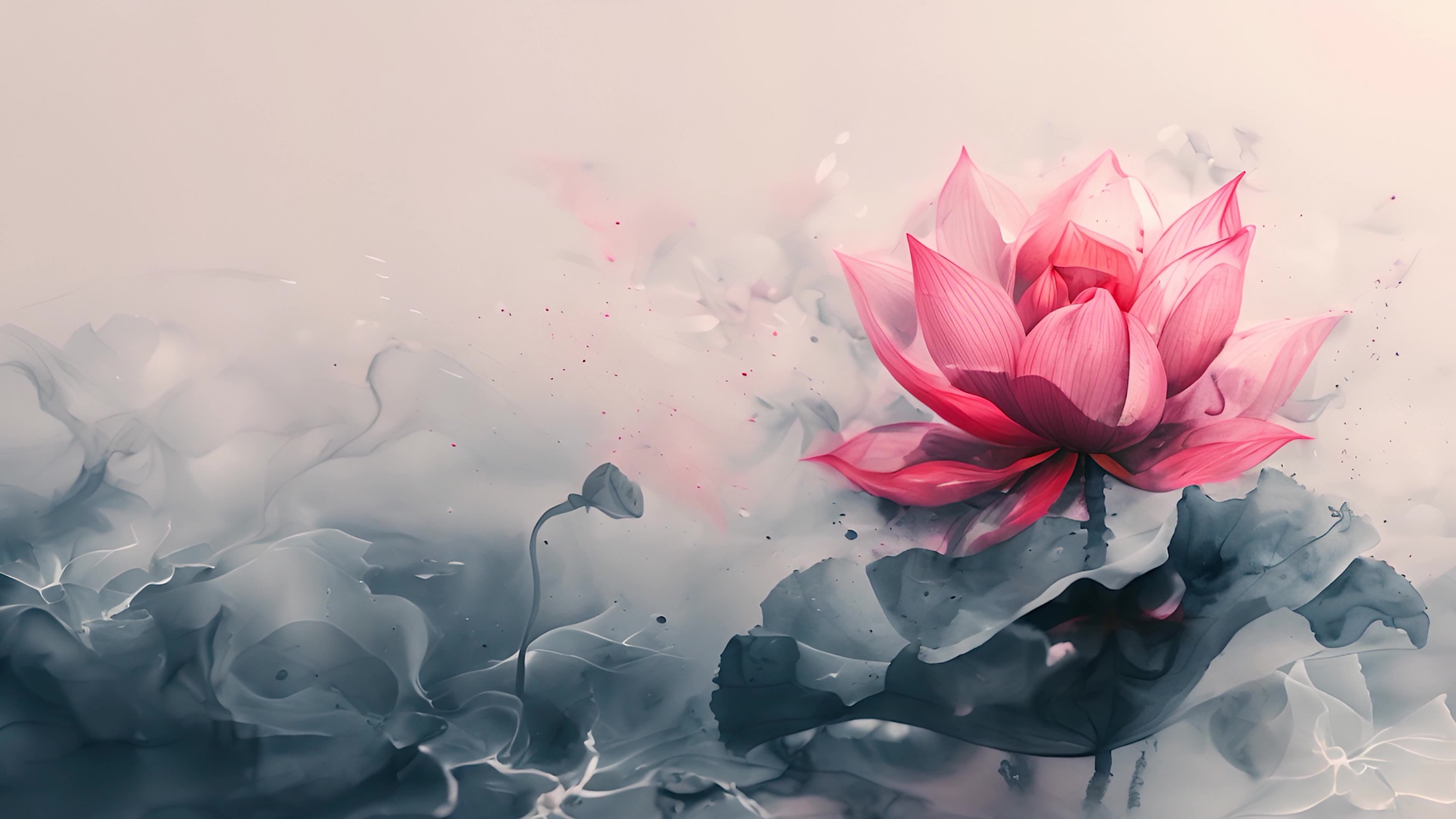 10组中国风水墨画荷花动画背景【合集】视频素材画面4