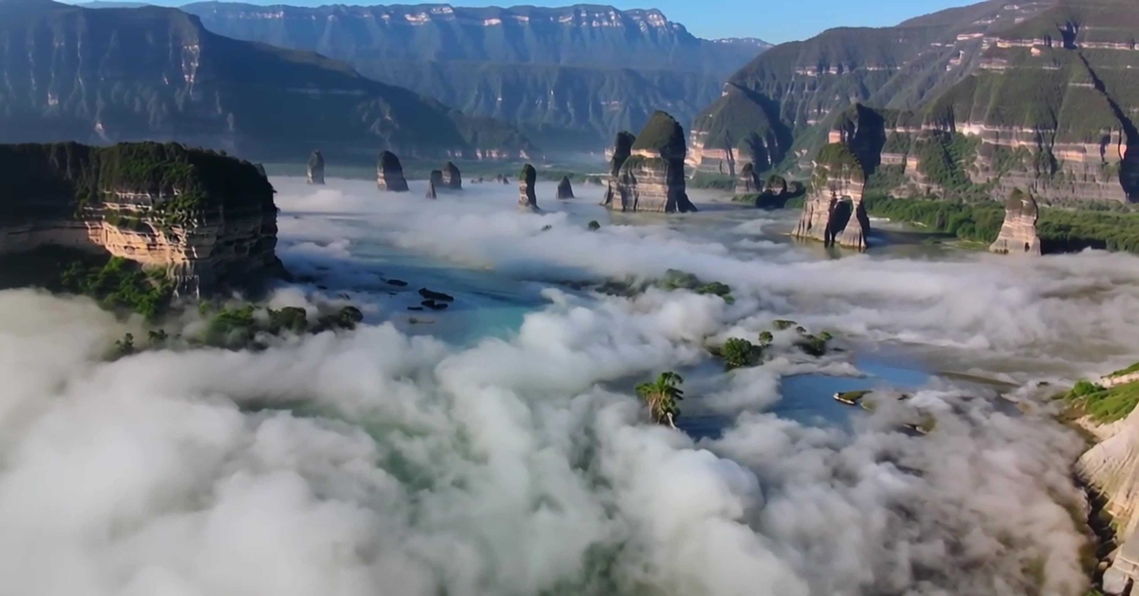 桂林山水漓江风光喀斯特地貌自然风光航拍视频素材画面2