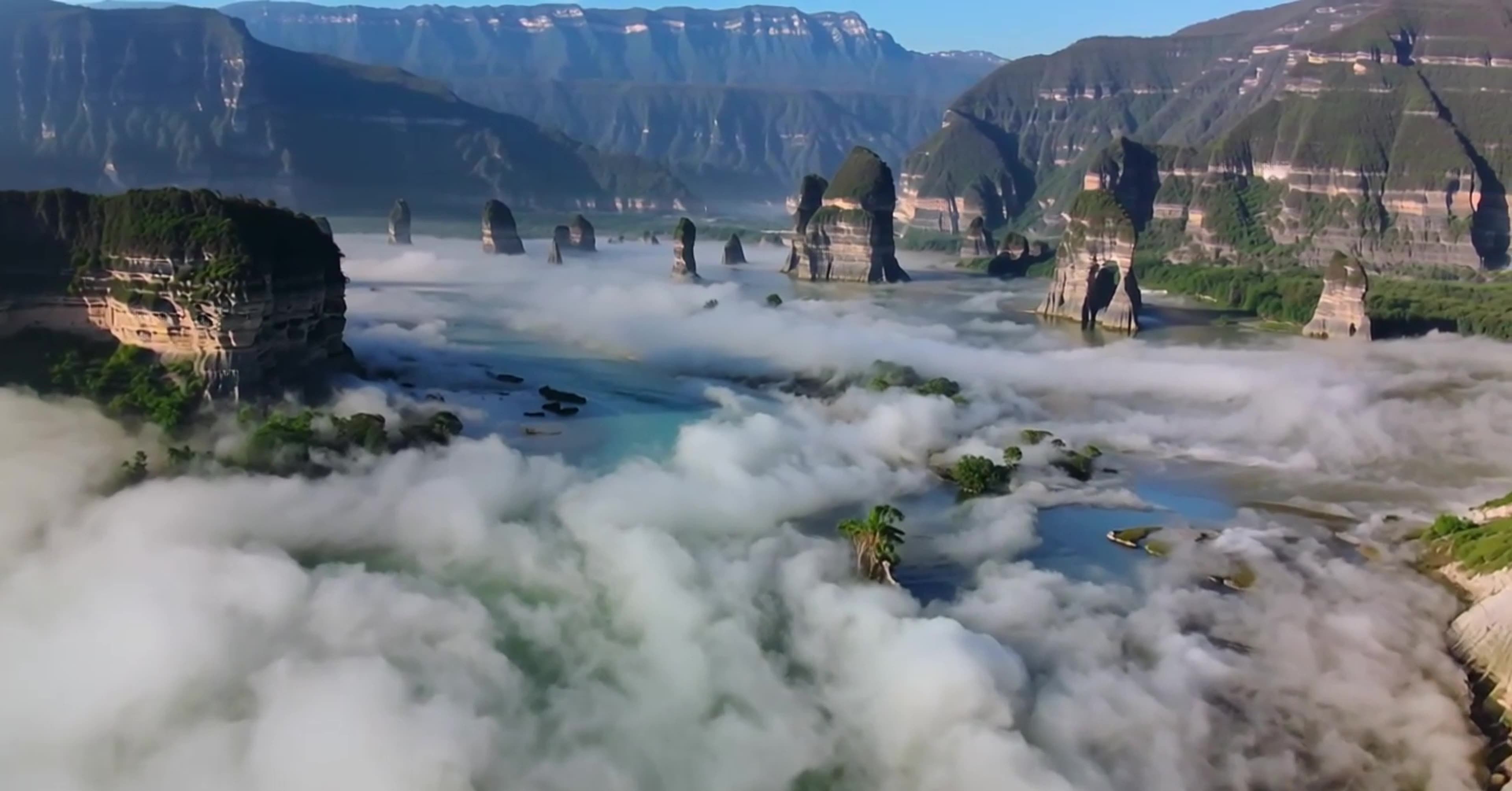 桂林山水漓江风光喀斯特地貌自然风光航拍视频素材画面3
