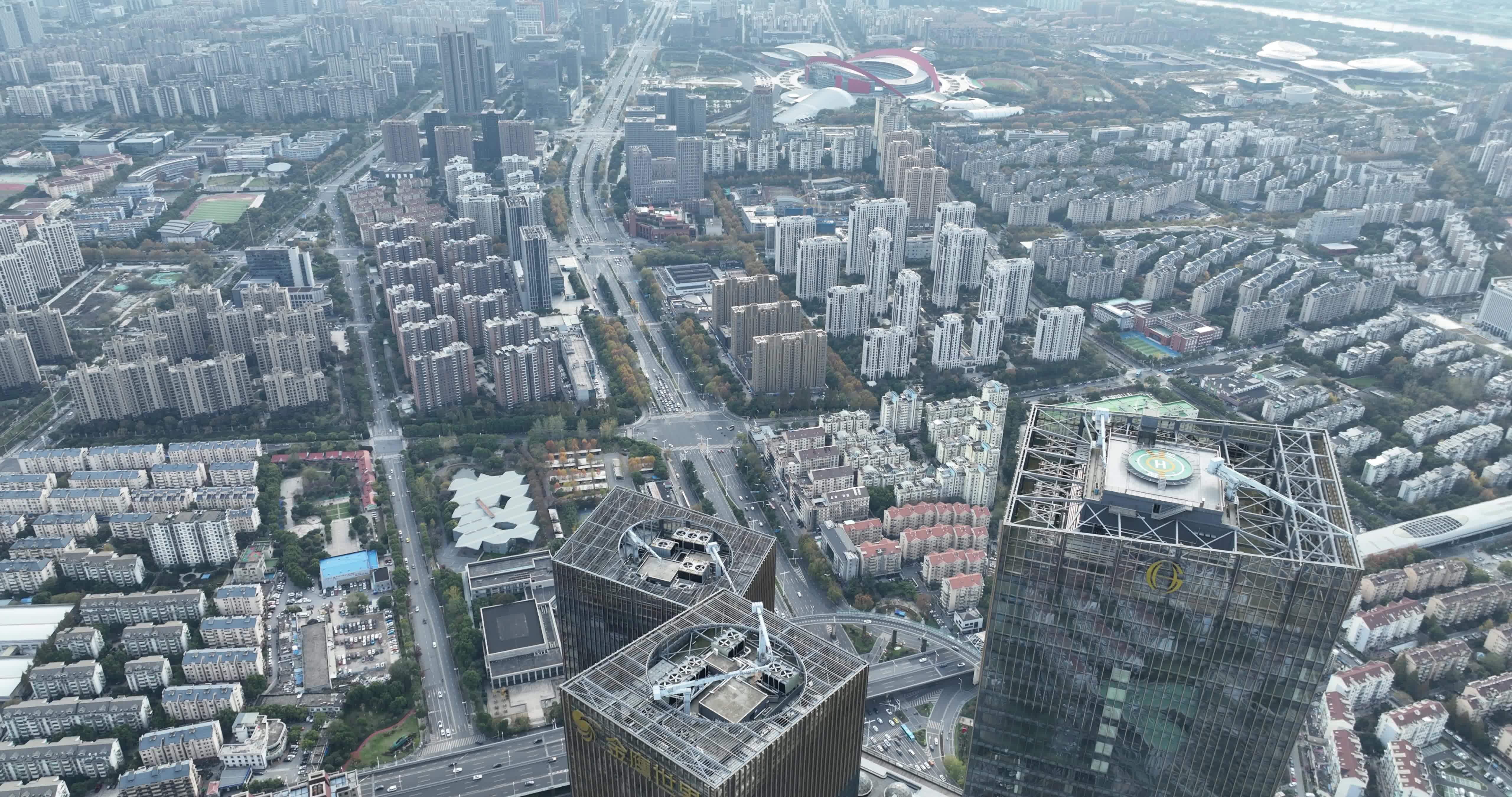 航拍南京金鹰世界视频素材画面1