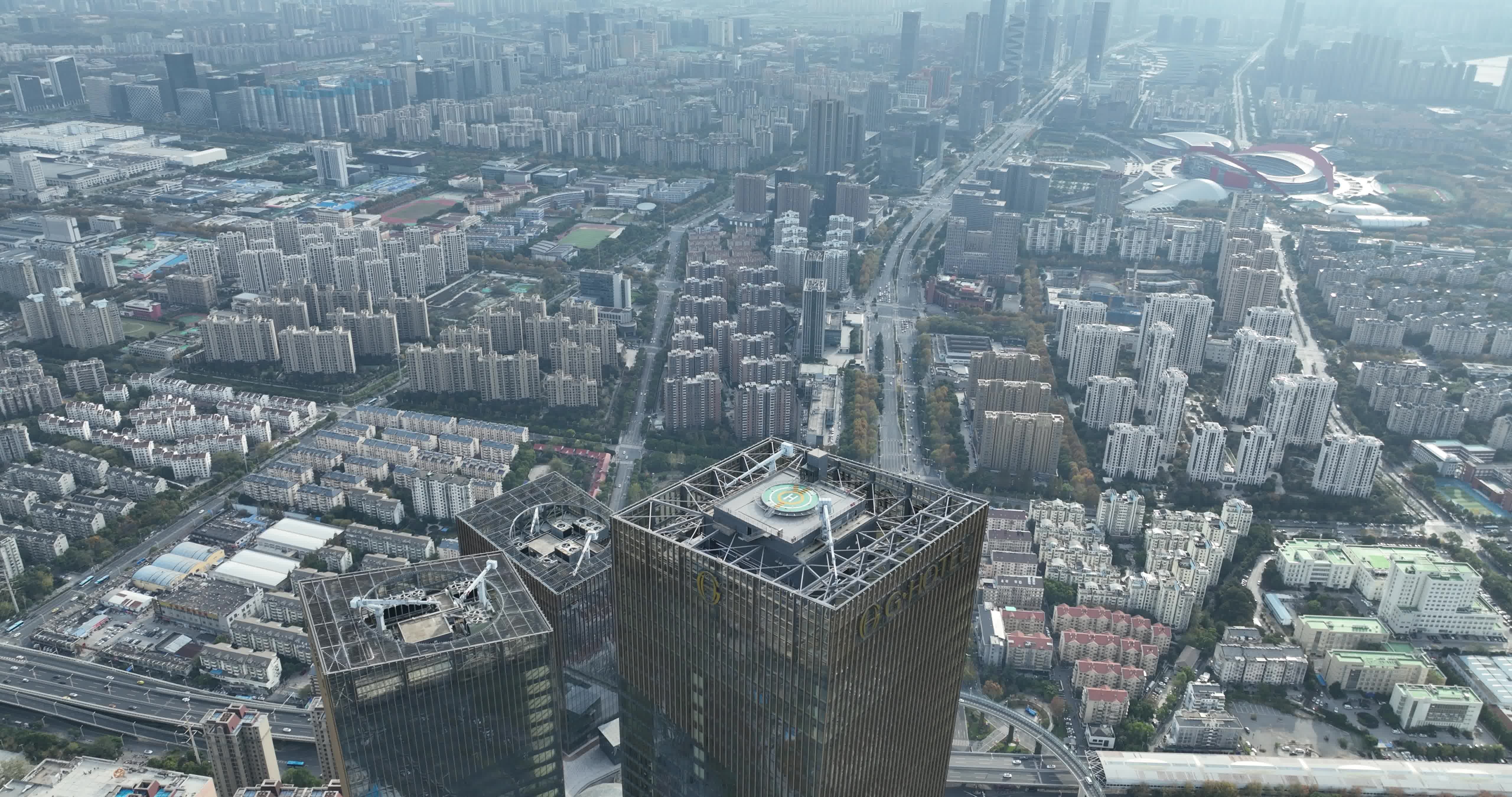航拍南京金鹰世界视频素材画面2