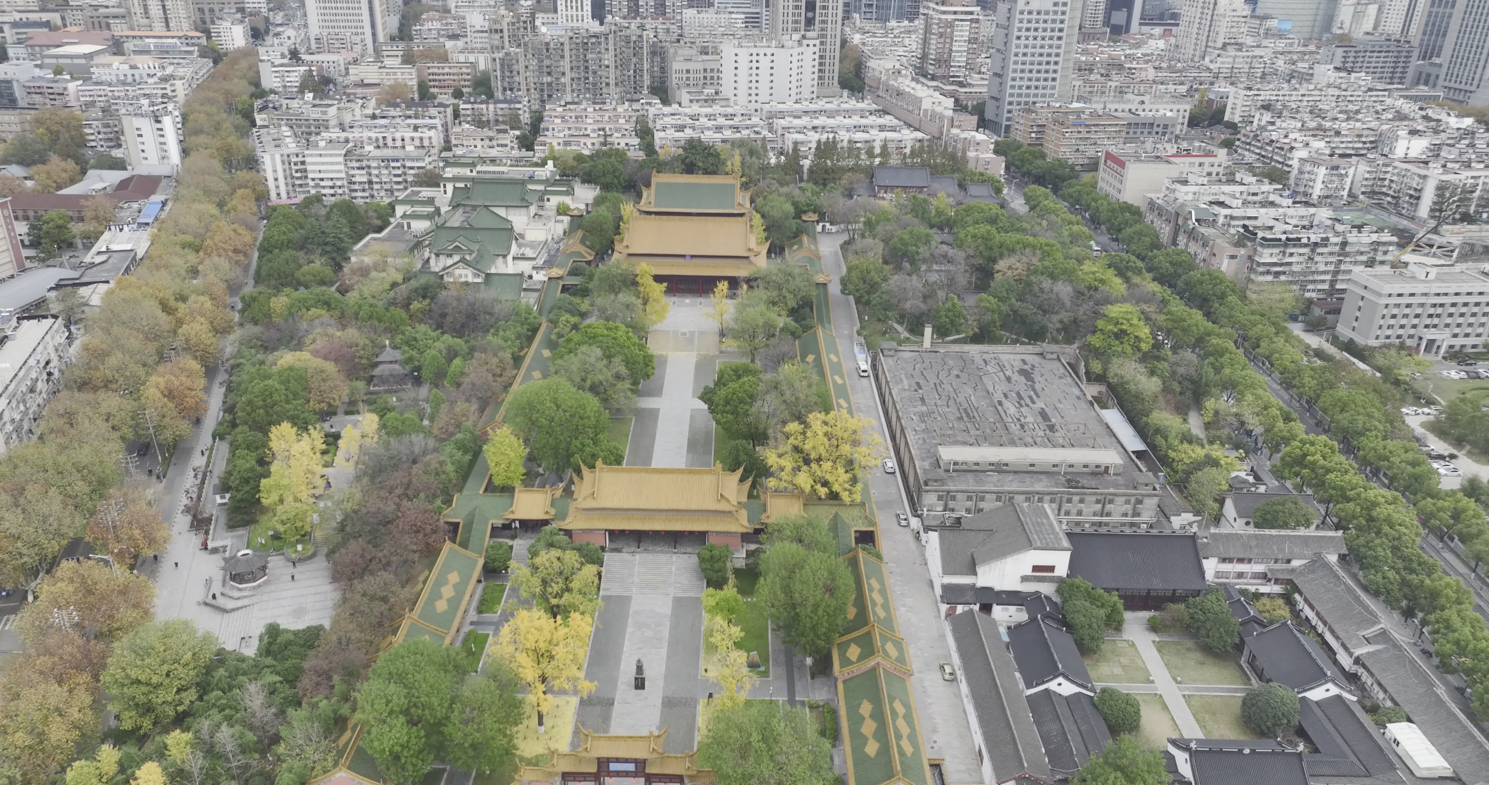 航拍南京朝天宫大景-HLG视频素材画面4