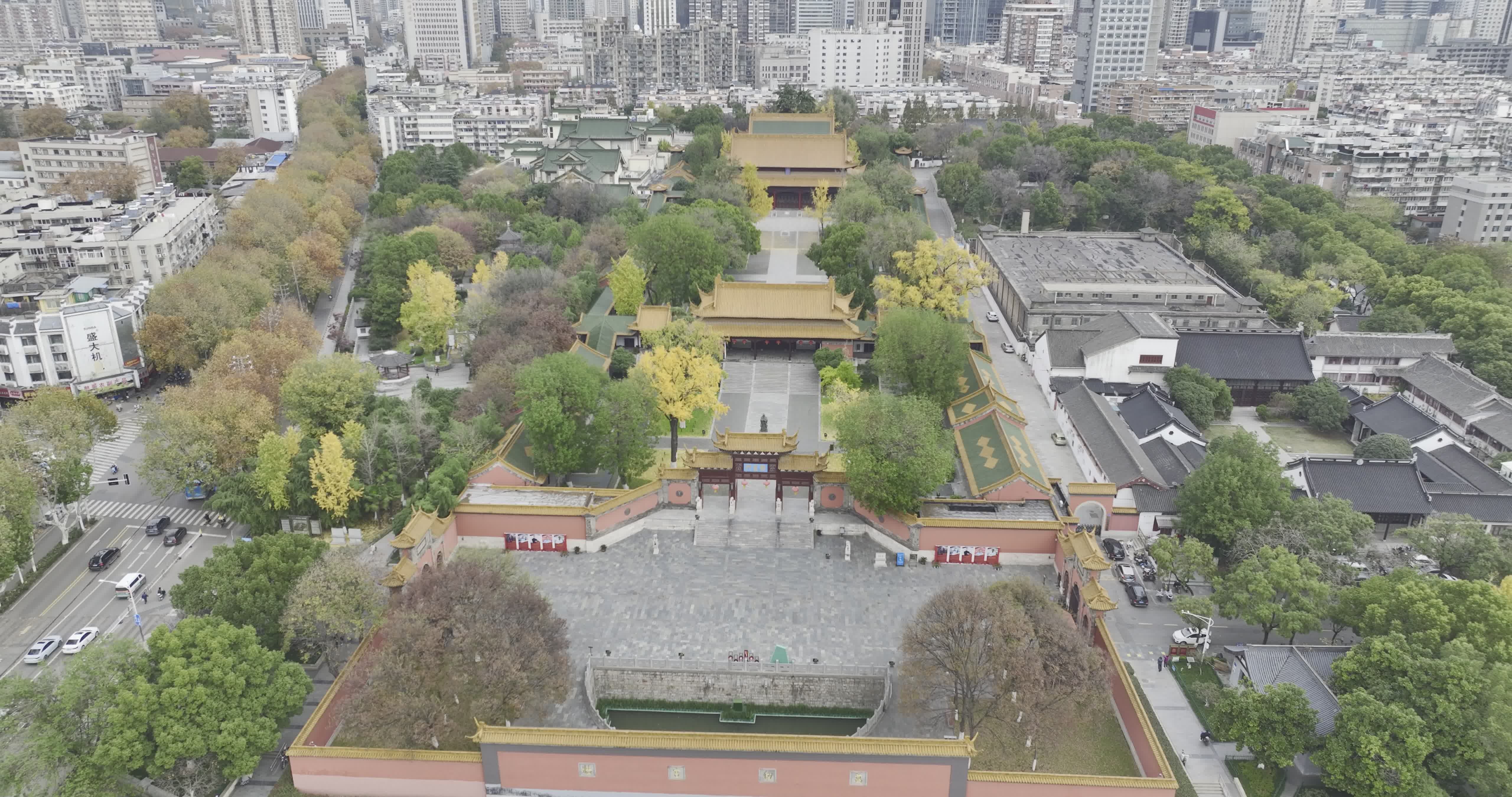 航拍南京朝天宫-HLG视频素材画面1