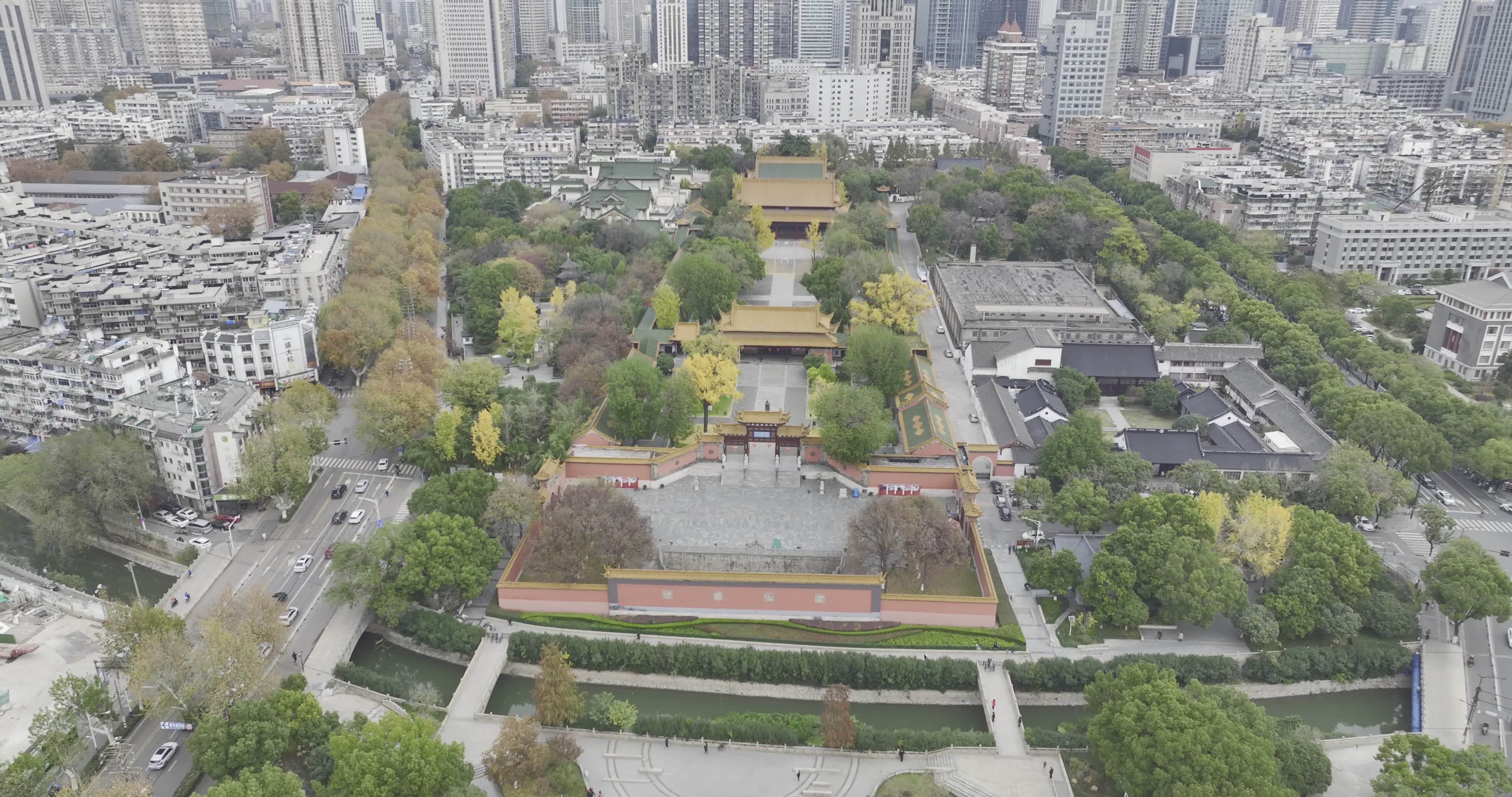 航拍南京朝天宫-HLG视频素材画面2