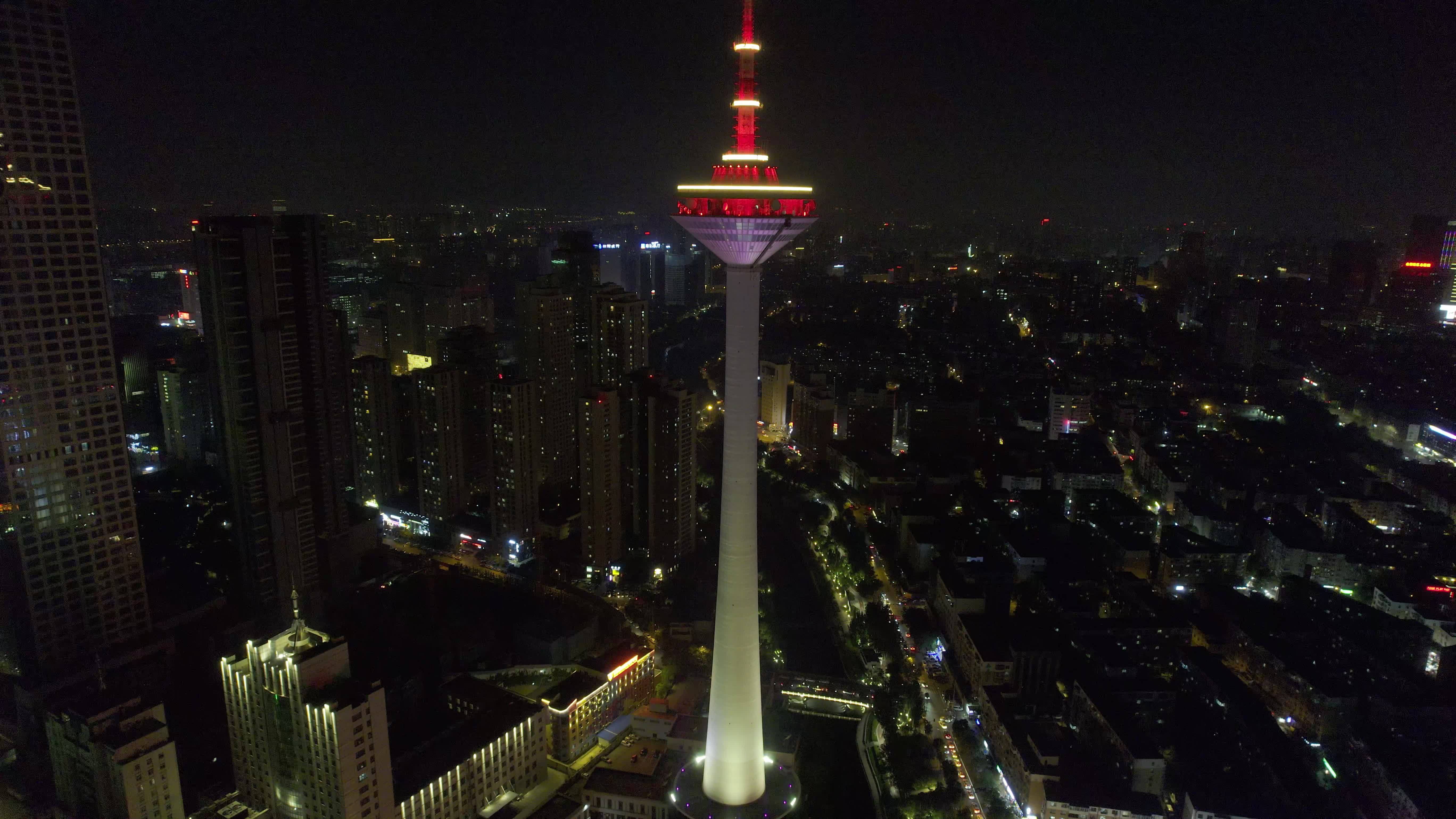 5.4K-辽宁省广播电视塔航拍视频素材画面2