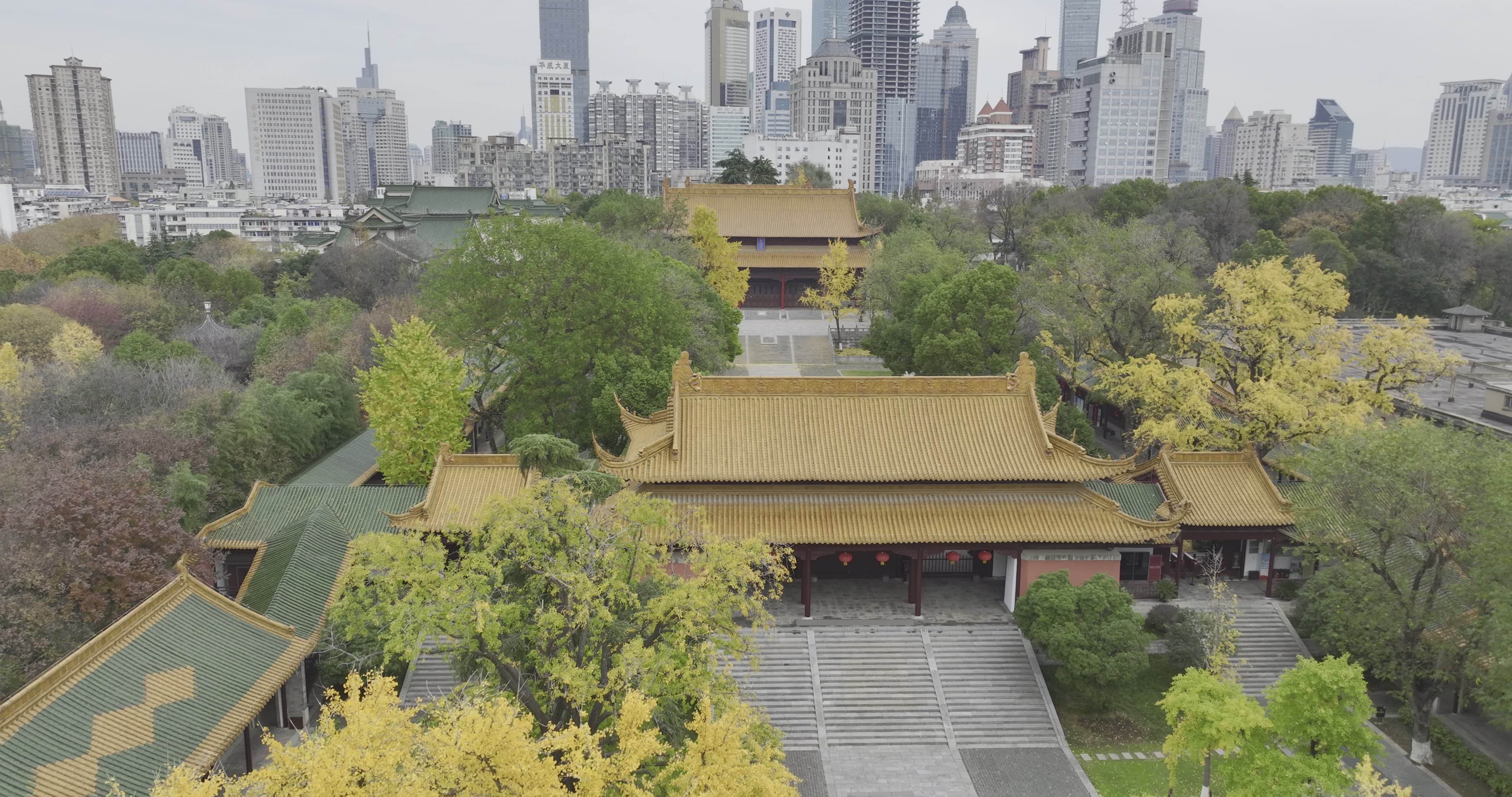 航拍南京朝天宫-HLG视频素材画面2