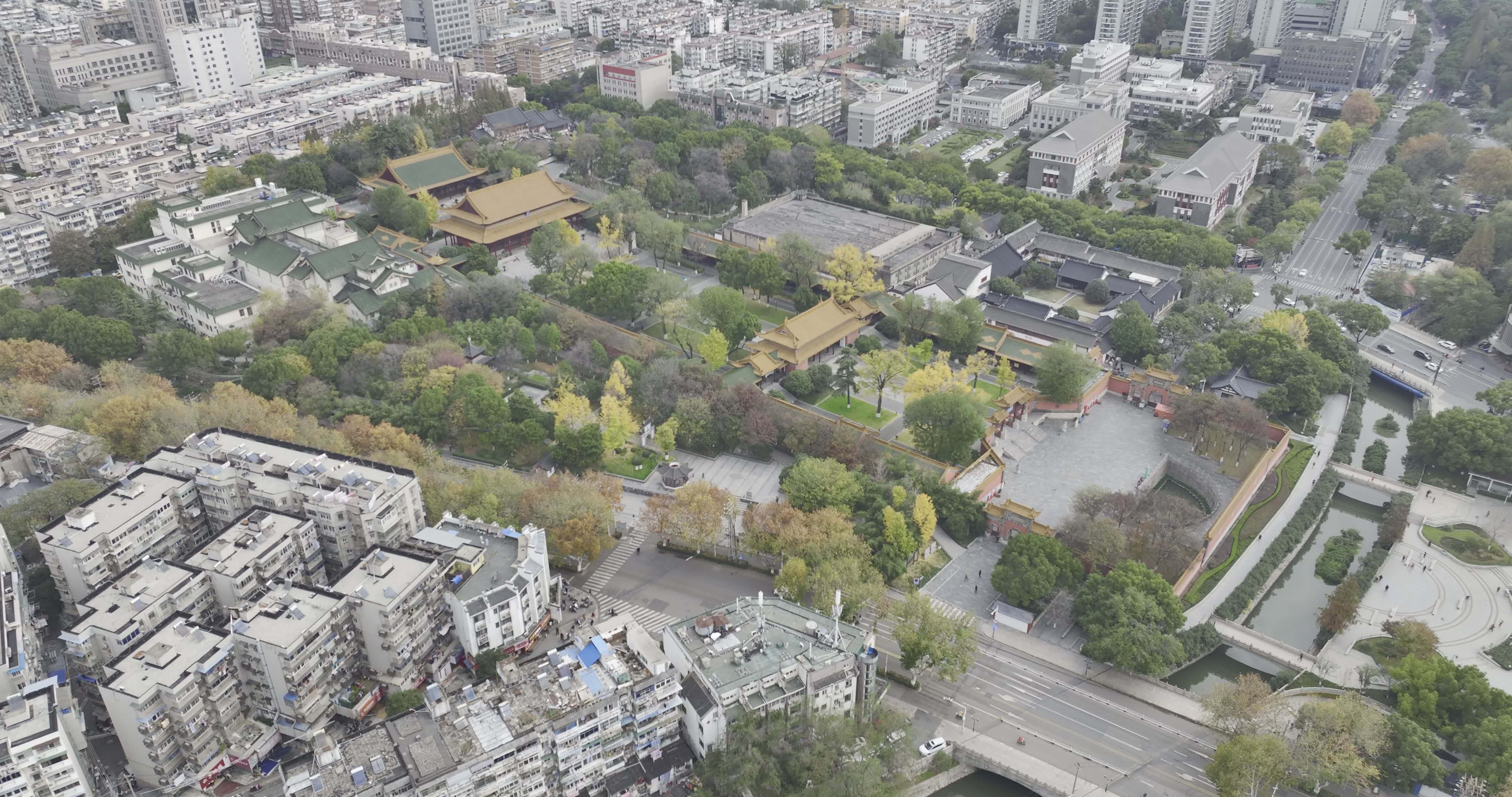 航拍南京朝天宫大景-HLG视频素材画面1