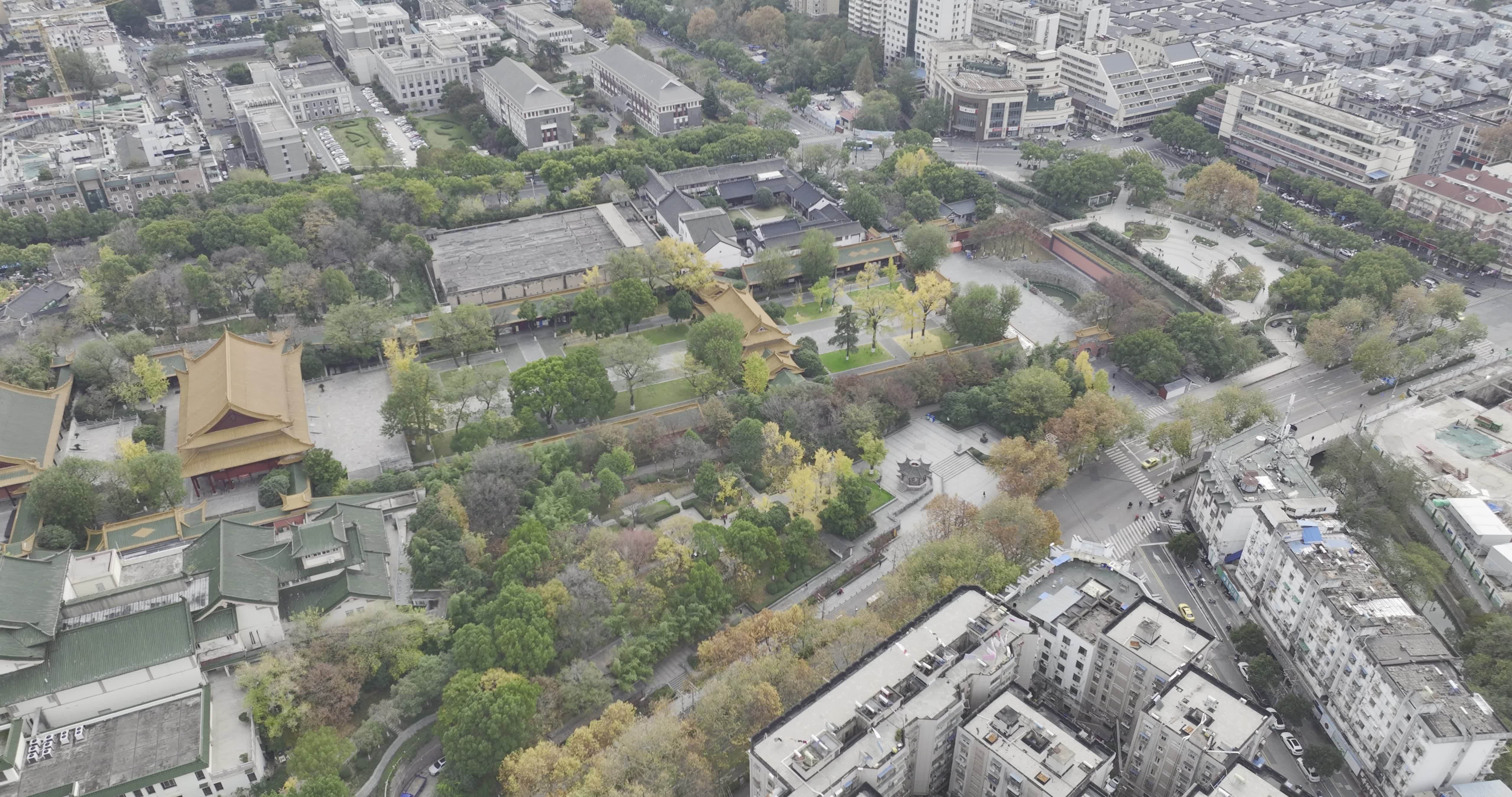 航拍南京朝天宫大景-HLG视频素材画面4