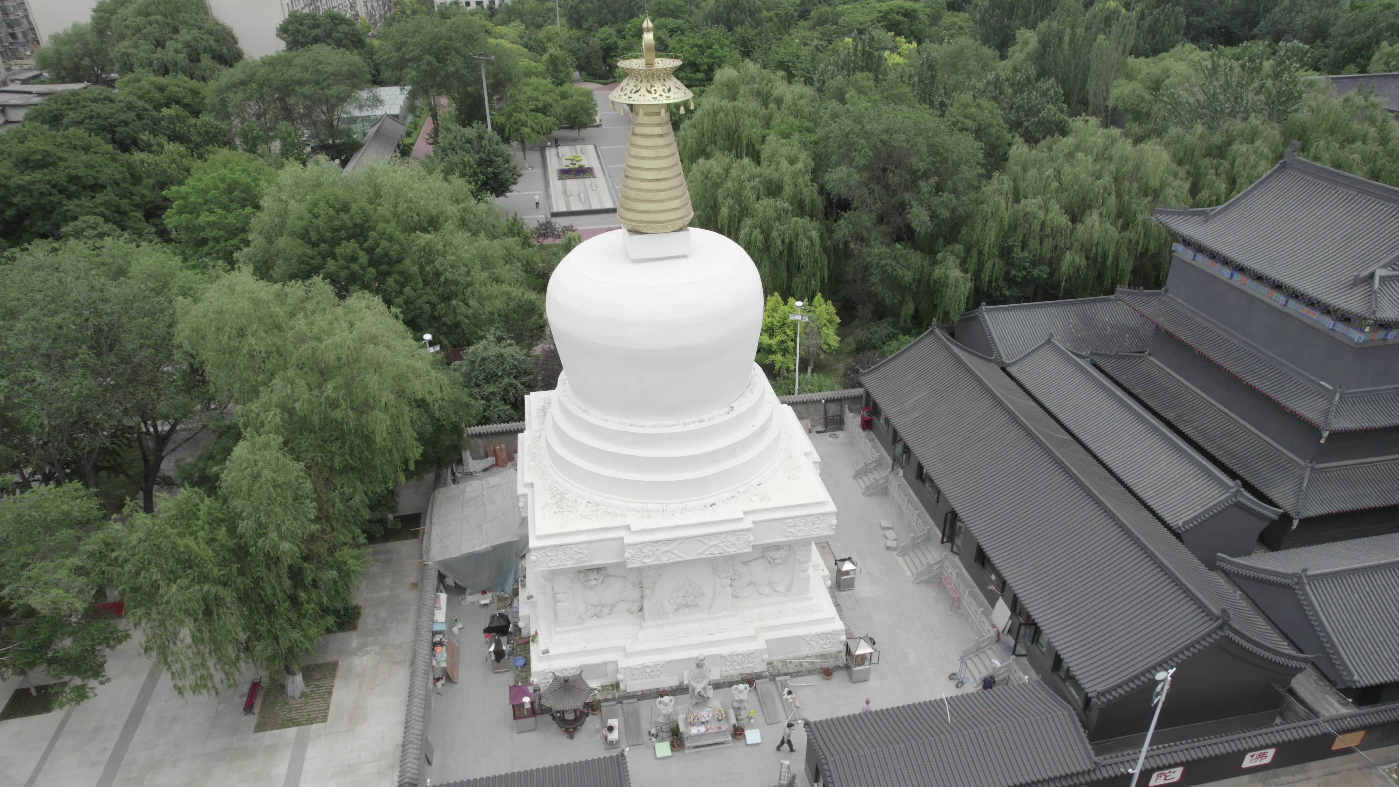 5.4K-沈阳南塔航拍-原素材视频素材画面1