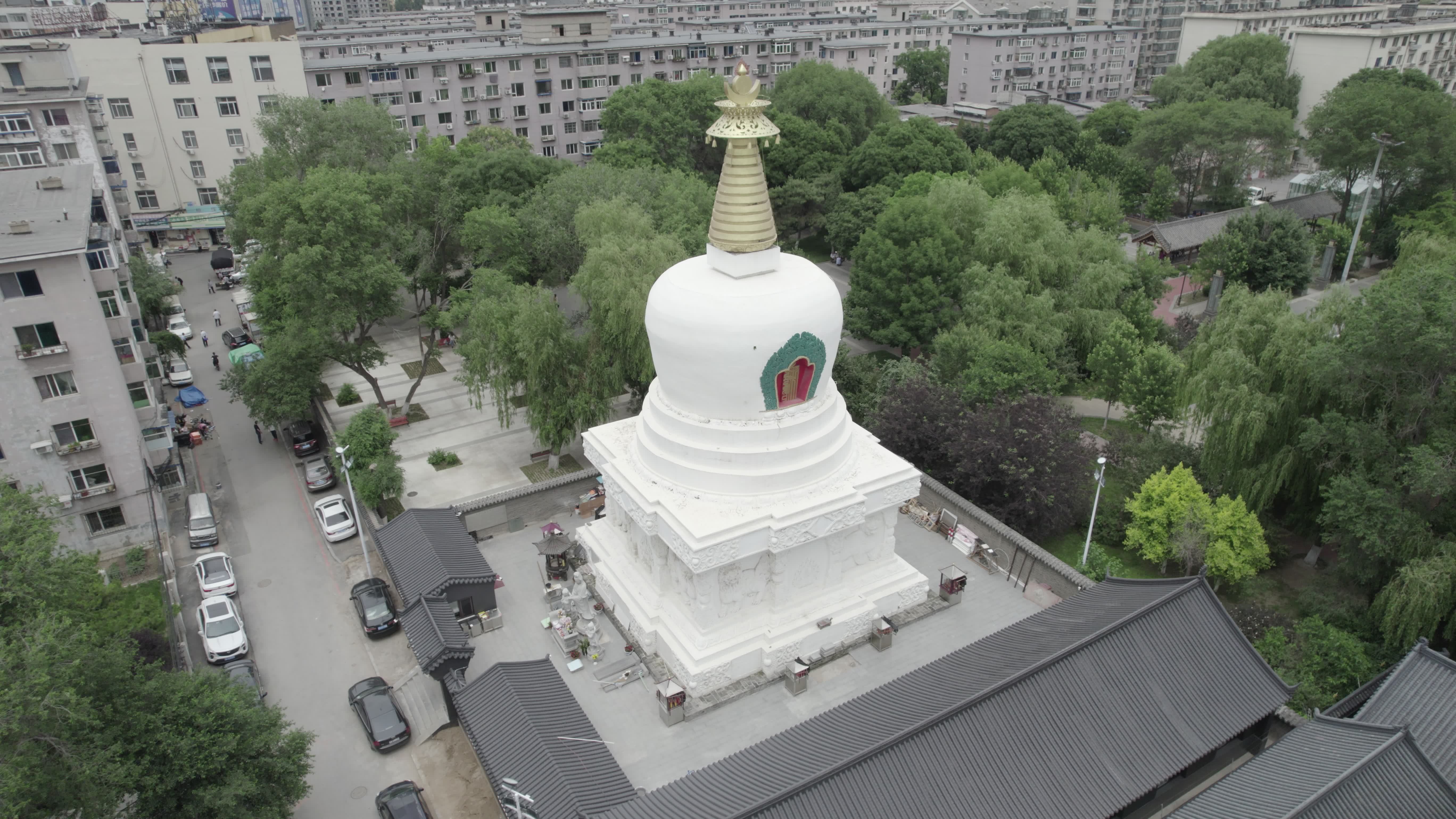 5.4K-沈阳南塔航拍-原素材视频素材画面4