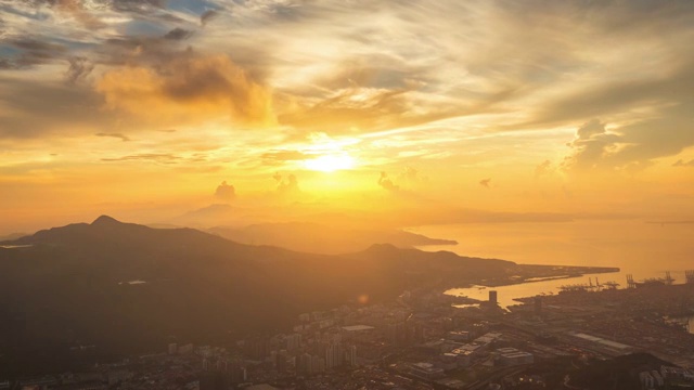 广东省深圳市梧桐山景区日出 4K延时摄影视频素材