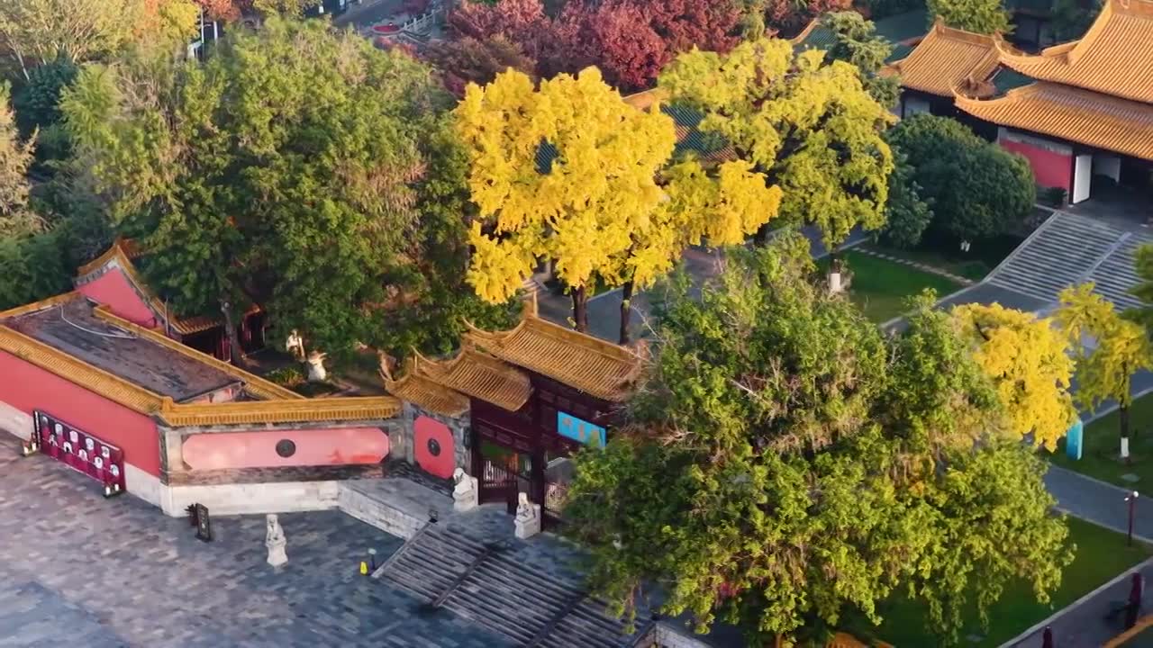 南京朝天宫秋色，江苏南京视频素材画面1