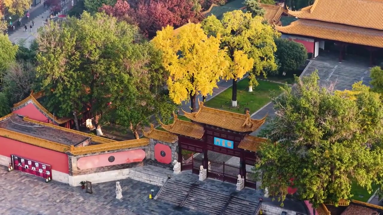 南京朝天宫秋色，江苏南京视频素材画面3