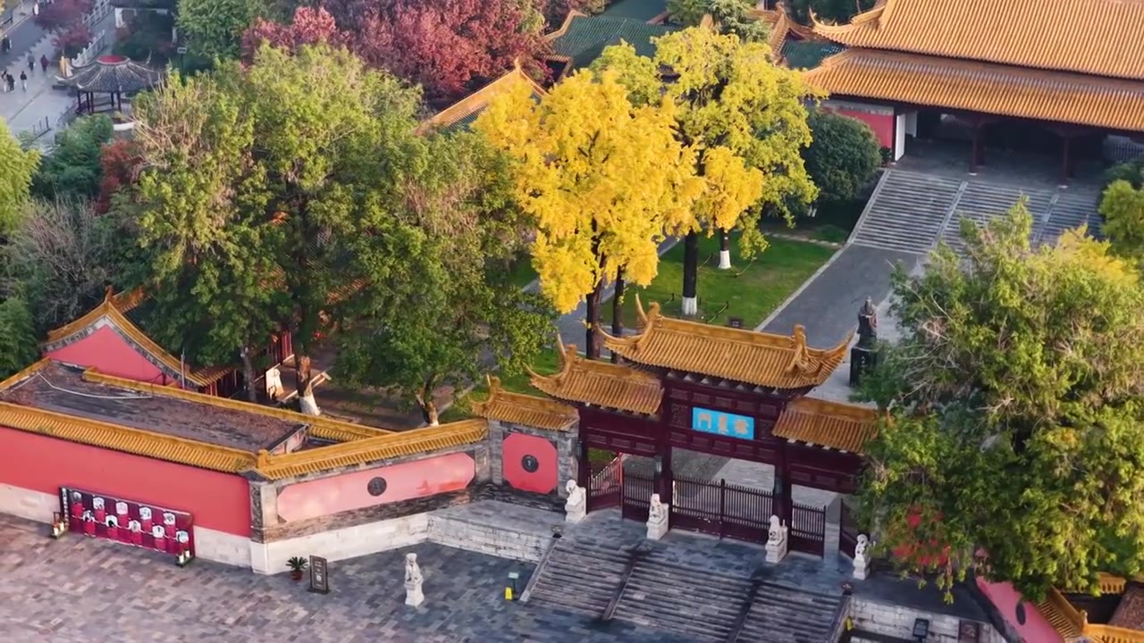 南京朝天宫秋色，江苏南京视频素材画面4