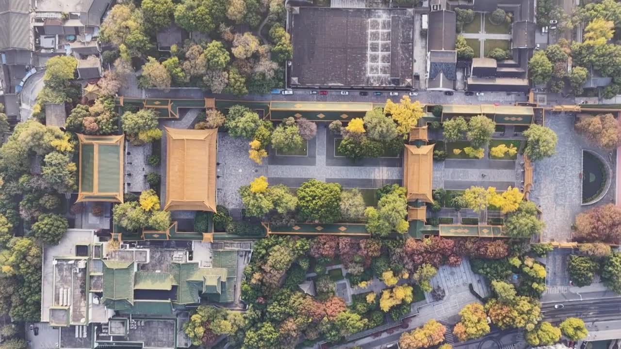 南京朝天宫秋色，江苏南京视频素材画面1