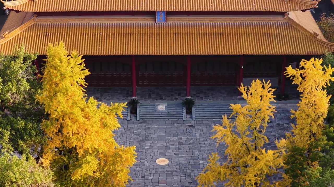 南京朝天宫秋色，江苏南京视频素材画面1