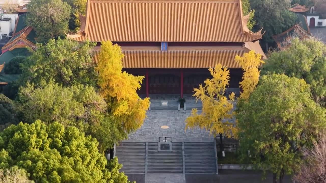 南京朝天宫秋色，江苏南京视频素材画面1