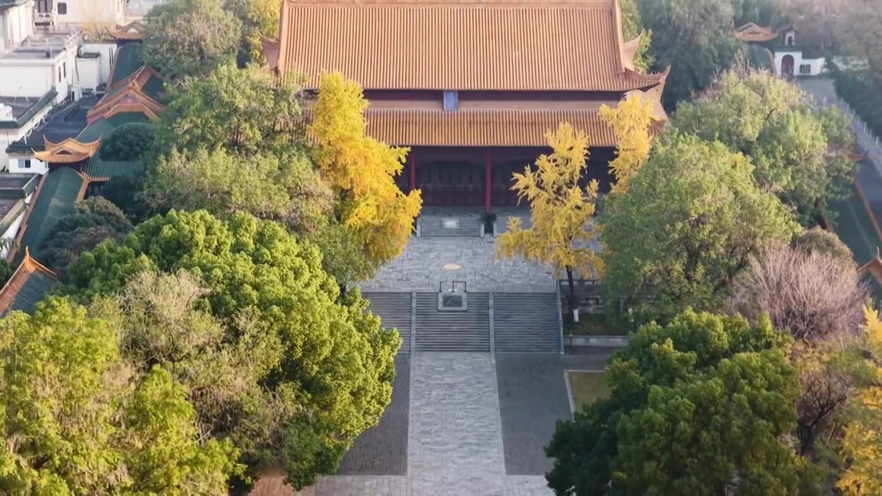 南京朝天宫秋色，江苏南京视频素材画面3