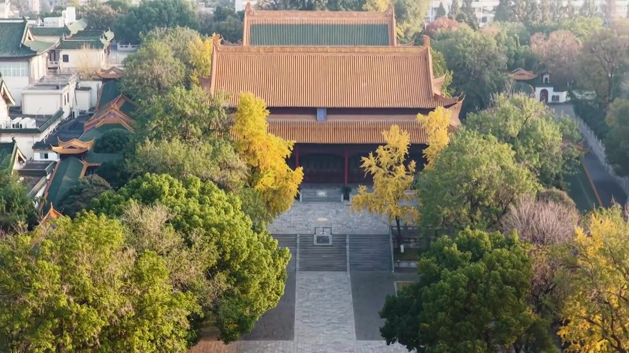 南京朝天宫秋色，江苏南京视频素材画面4