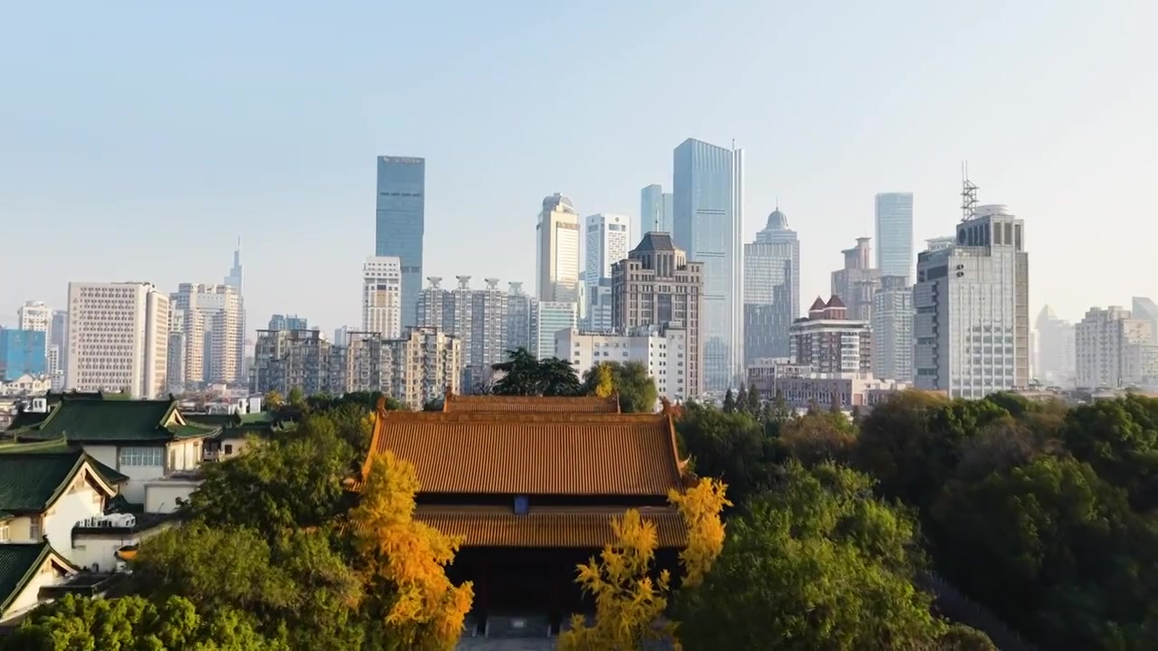 南京朝天宫秋色，江苏南京视频素材画面3