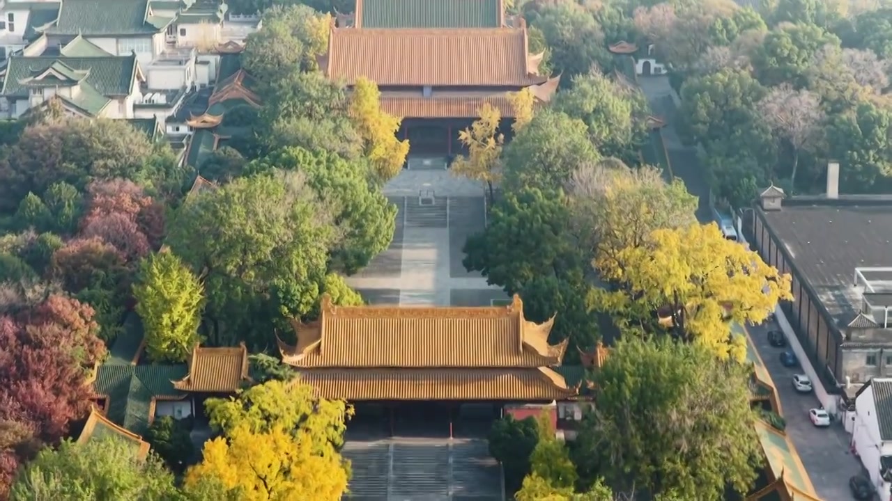 南京朝天宫秋色，江苏南京视频素材画面3