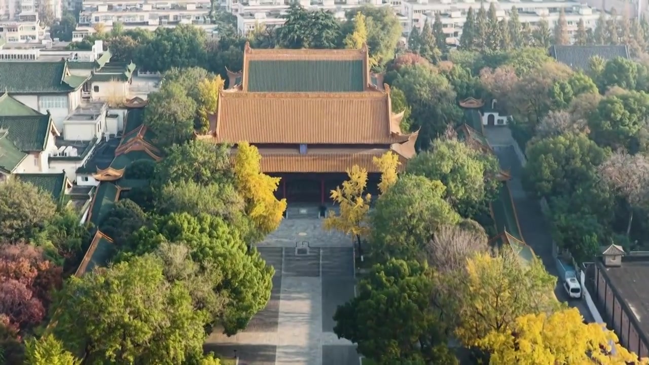 南京朝天宫秋色，江苏南京视频素材画面4