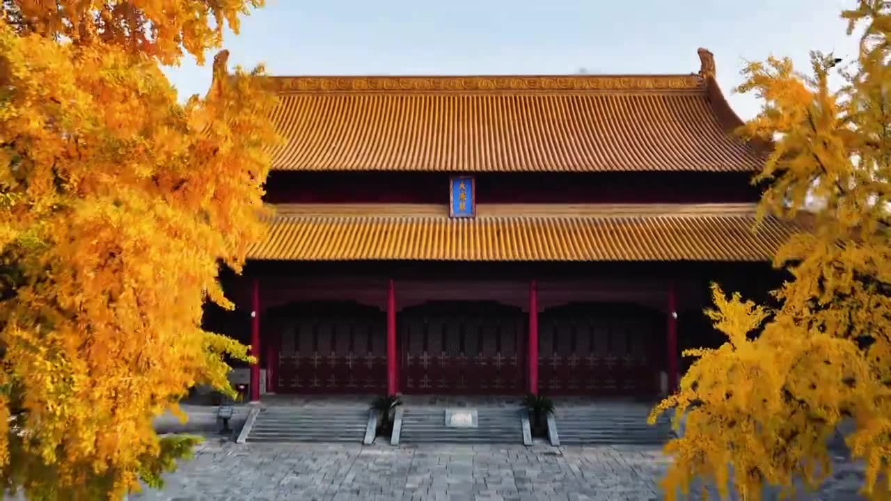 南京朝天宫秋色，江苏南京视频素材画面1