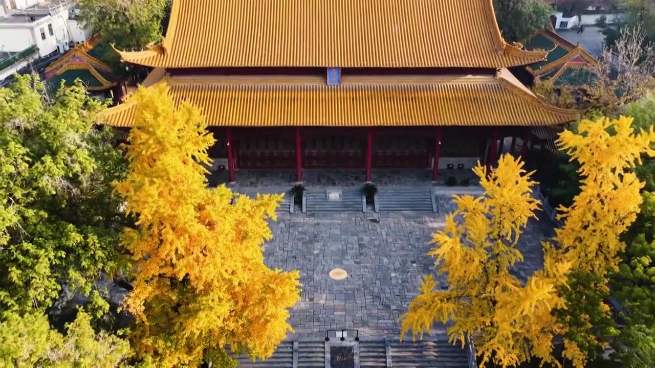 南京朝天宫秋色，江苏南京视频素材画面1