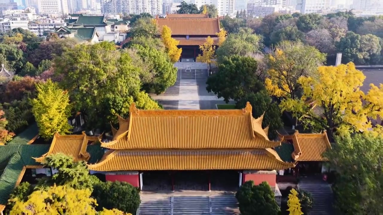 南京朝天宫秋色，江苏南京视频素材画面3