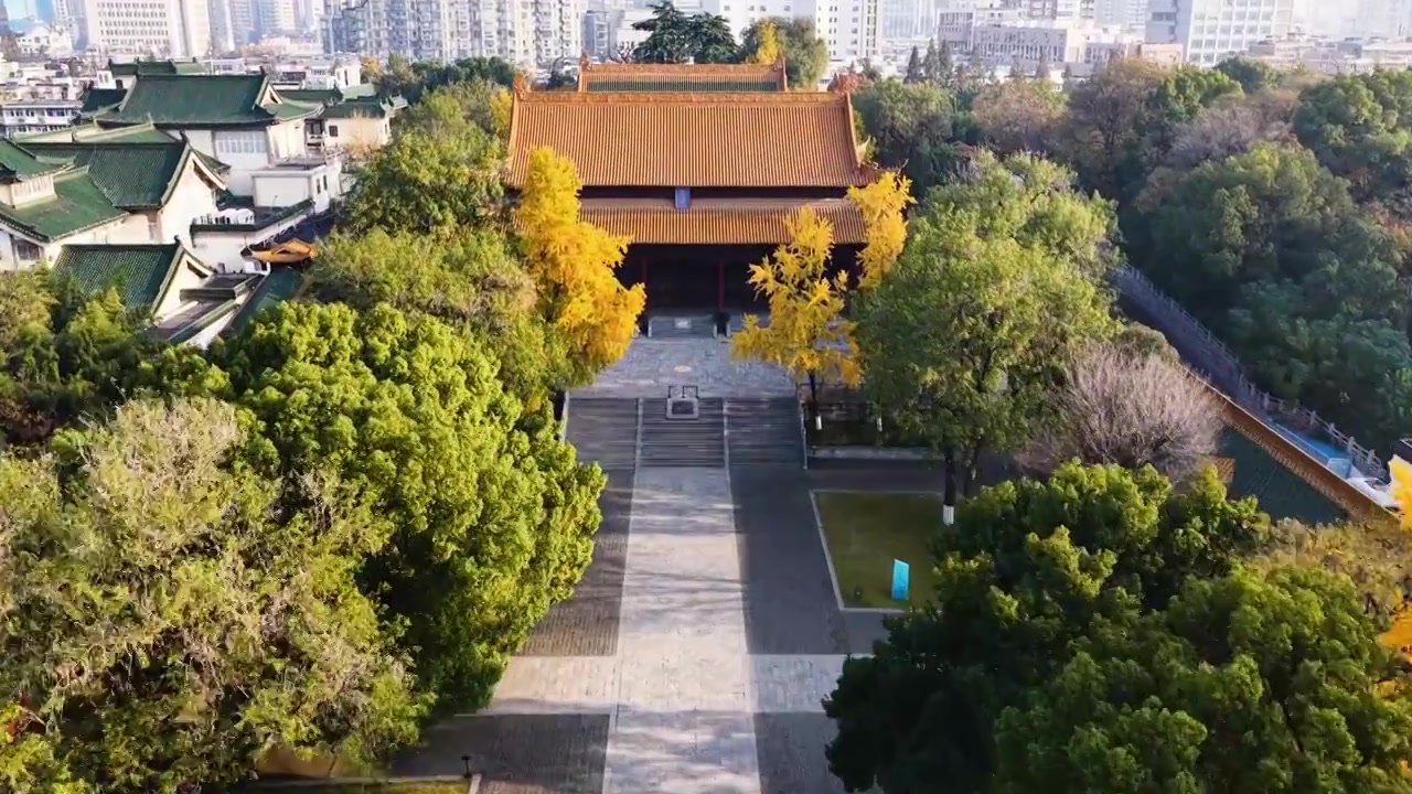 南京朝天宫秋色，江苏南京视频素材画面3