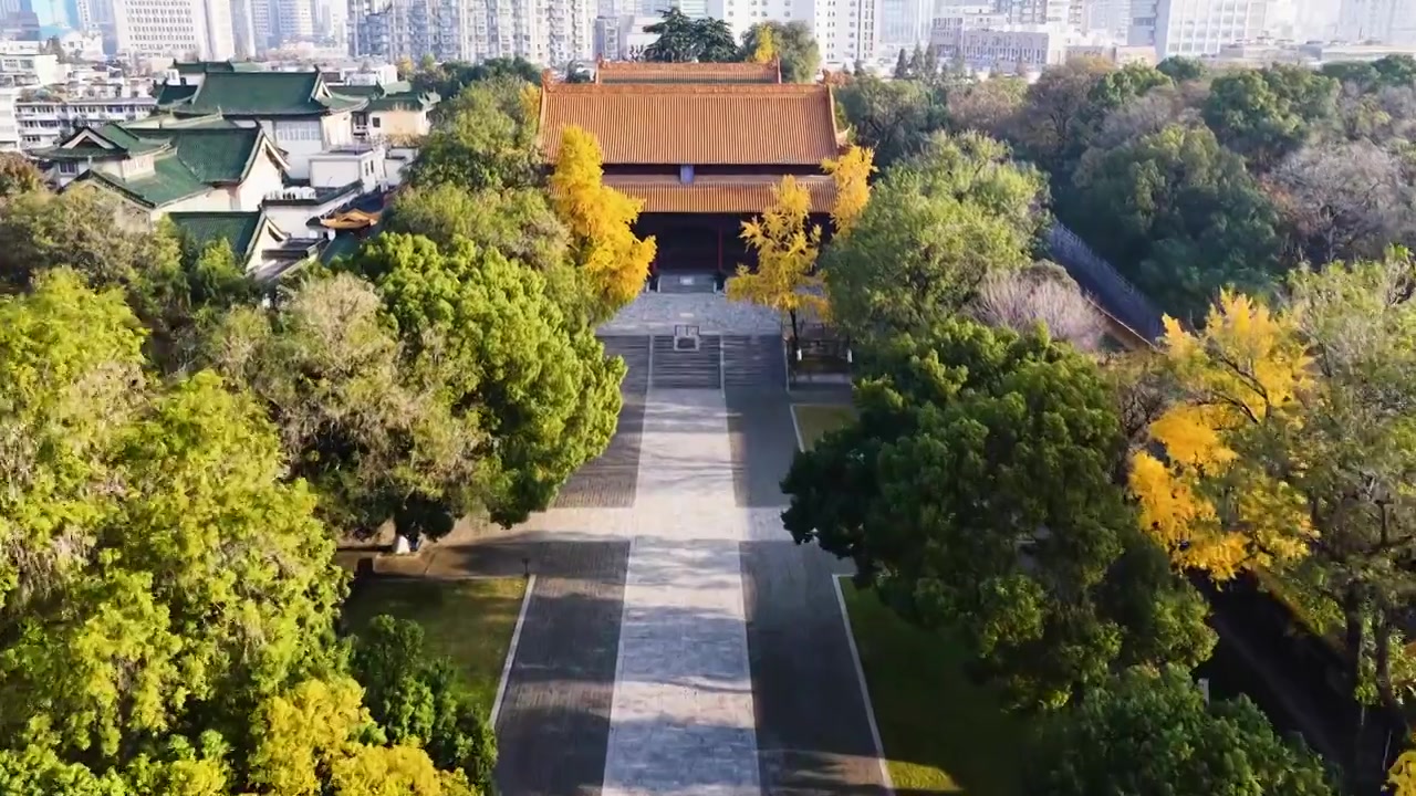 南京朝天宫秋色，江苏南京视频素材画面3