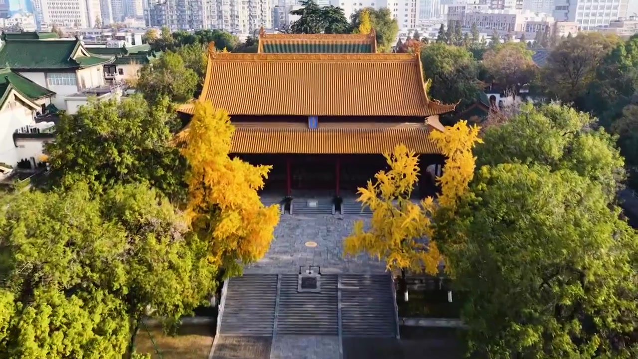 南京朝天宫秋色，江苏南京视频素材画面4