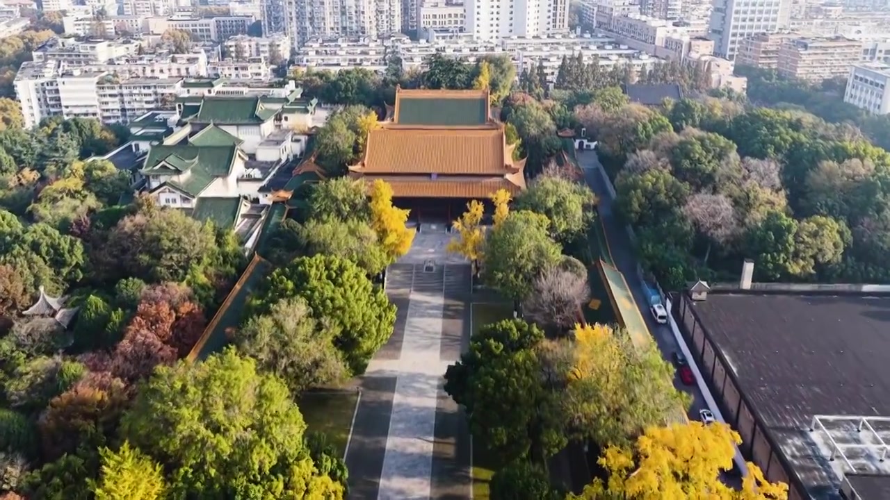 南京朝天宫秋色，江苏南京视频素材画面3