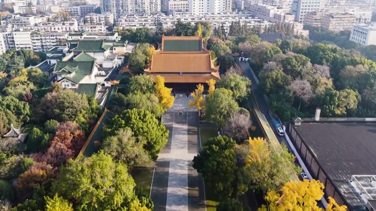 南京朝天宫秋色，江苏南京视频素材画面3