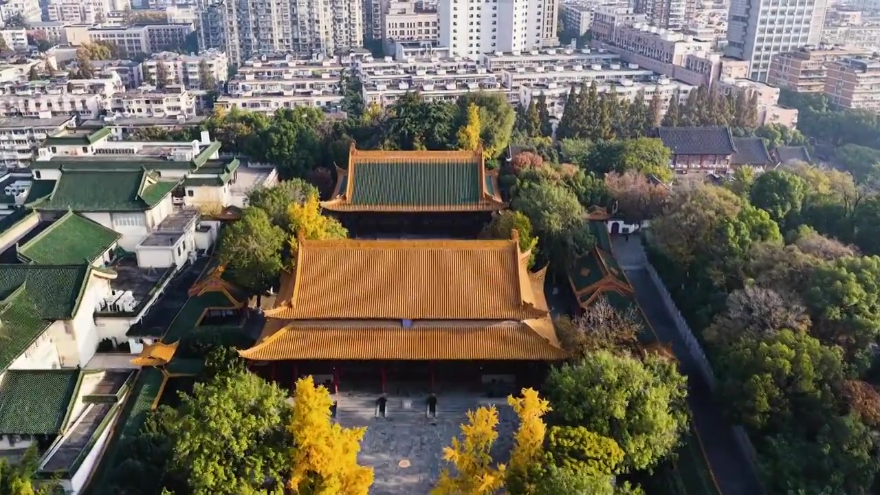 南京朝天宫秋色，江苏南京视频素材画面4