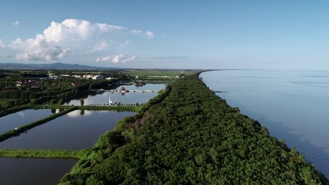 中俄界湖兴凯湖当壁镇湖岸及旅游区视频素材