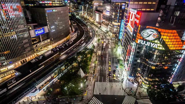 日本城市风光延时摄影视频素材