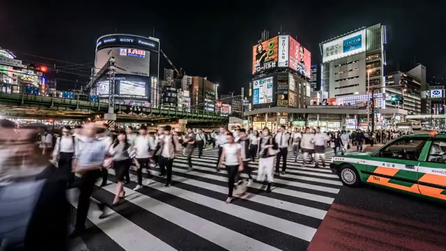 日本城市风光延时摄影视频素材