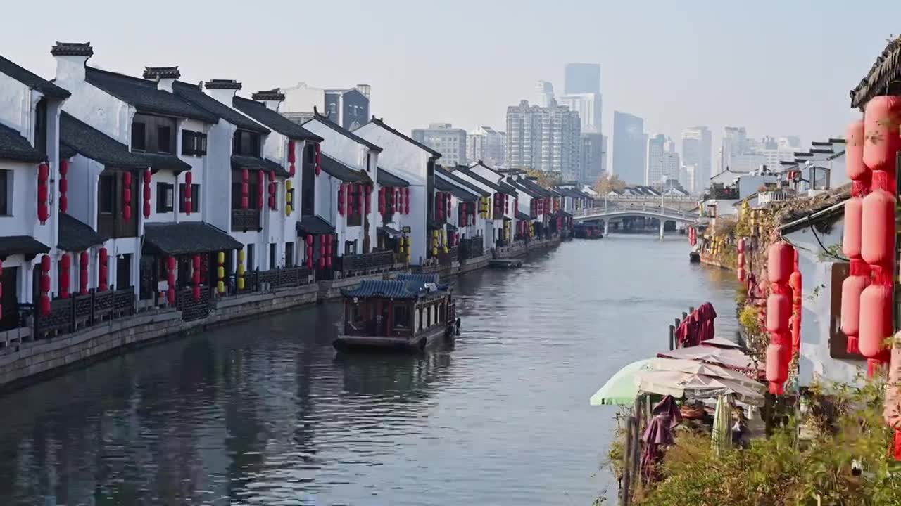 无锡清名桥古运河街区视频素材画面1