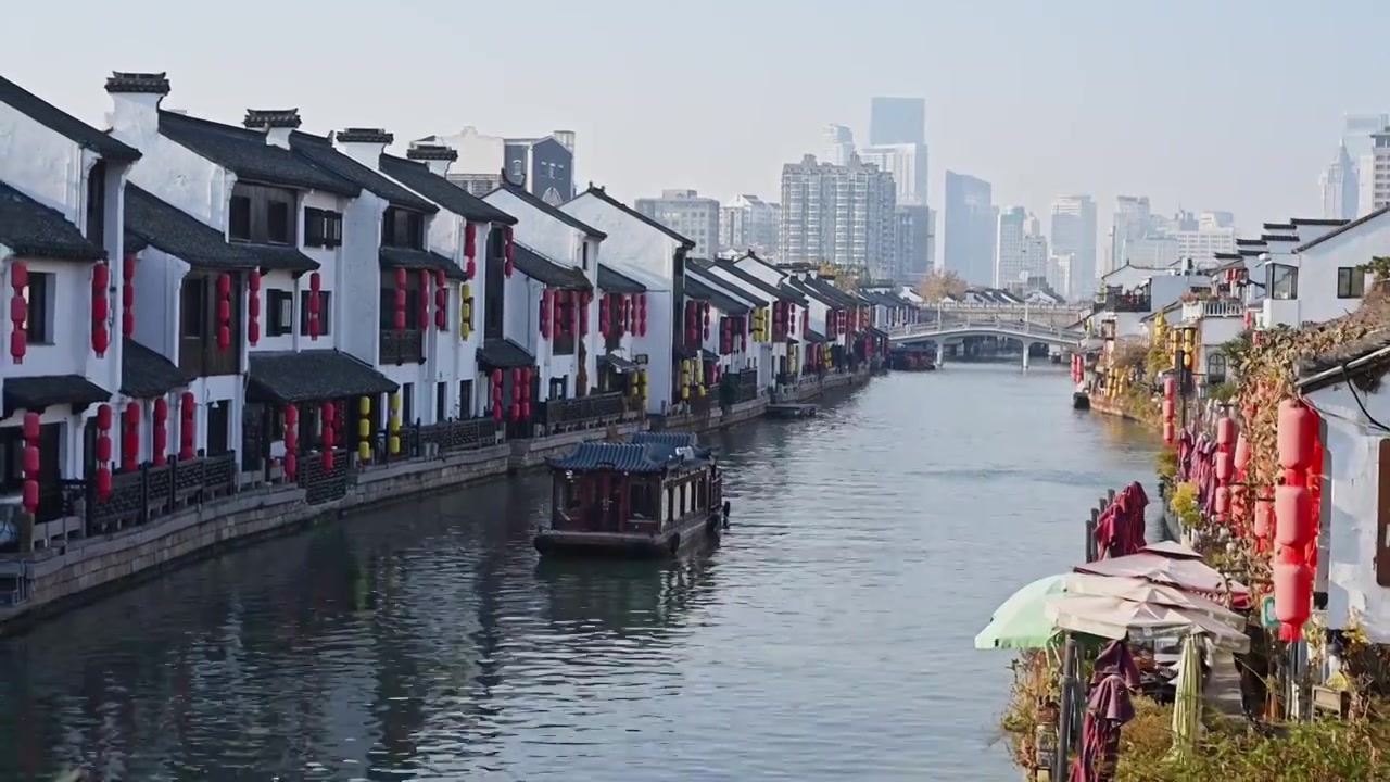 无锡清名桥古运河街区视频素材画面3